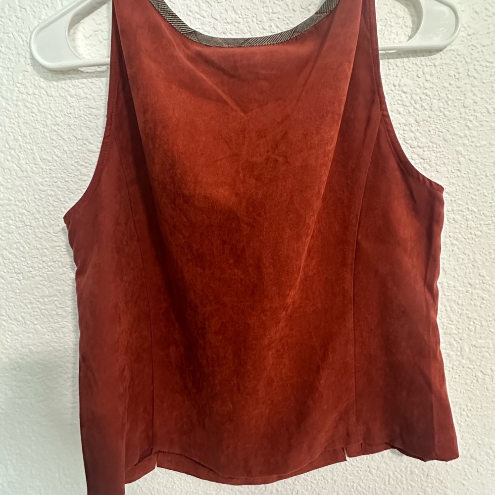 Perceptions Women’s Sleeveless Blouse 14P Petite Orange Business Office Academia - Picture 4 of 4